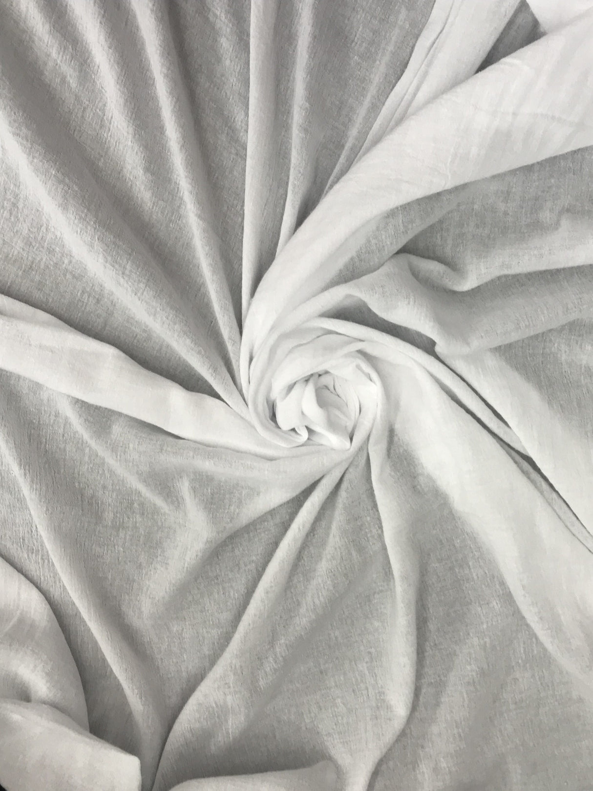 Cotton Gauze 100 Percent Cotton Fabric - White, Crinkle Texture, 48/50" Width (1 Yard)
