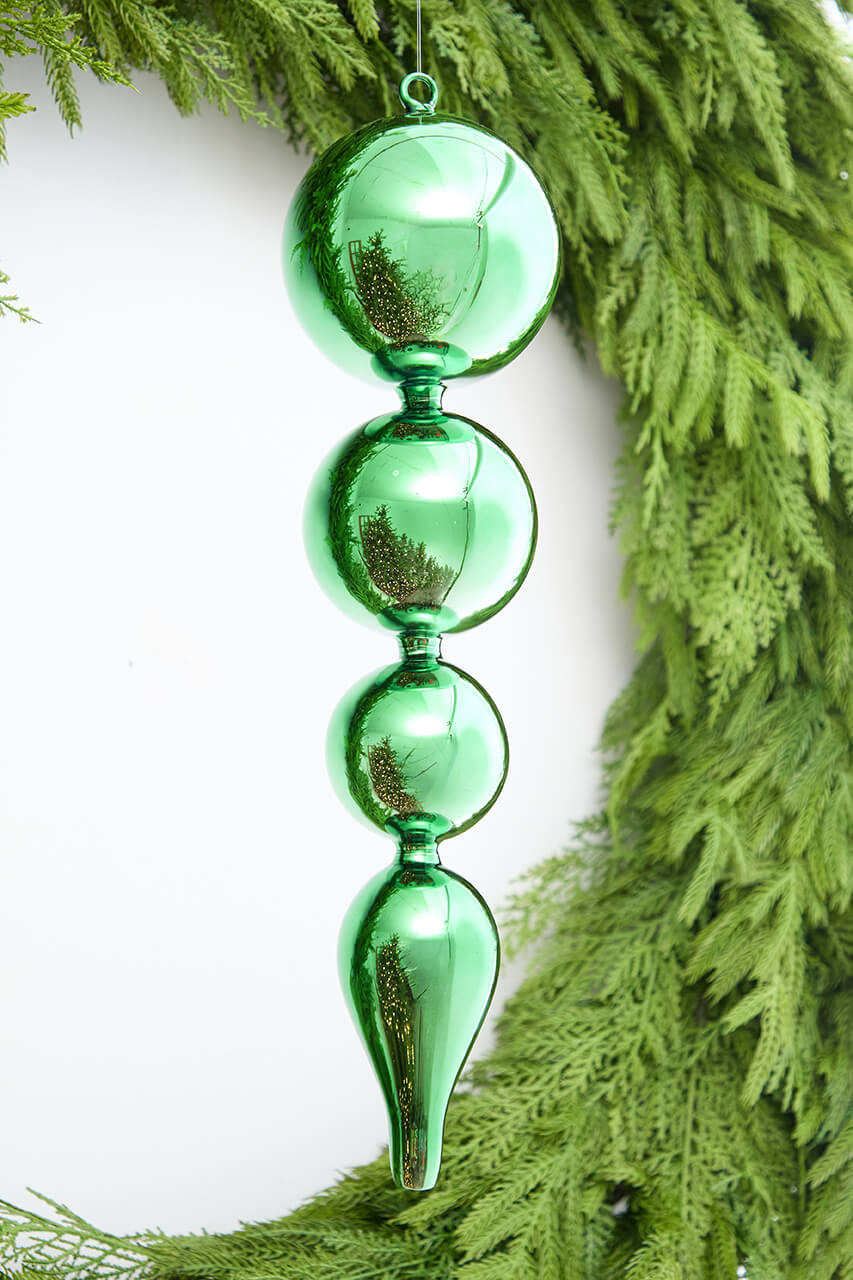 19.5" Green Glass Finial Ornament