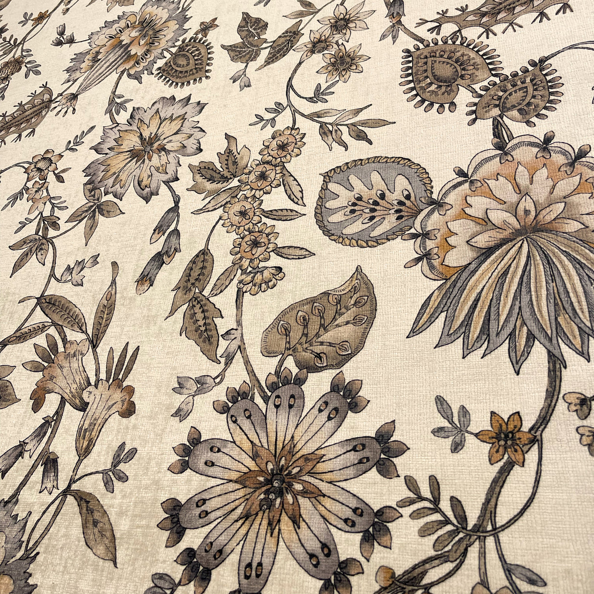 Chenille Upholstery Fabric Gia Jacobean Floral