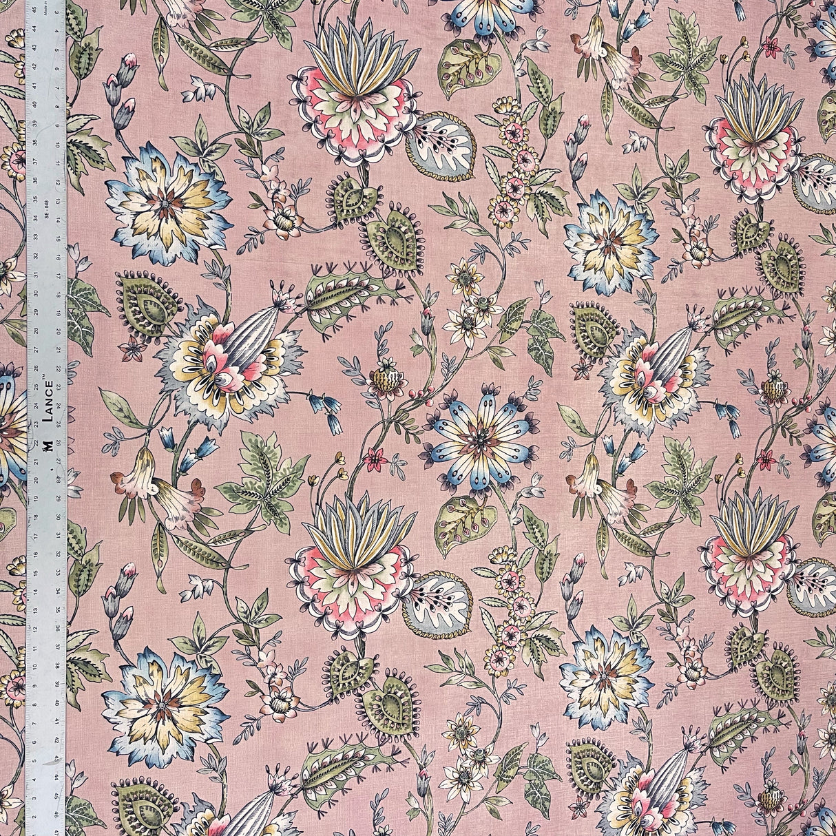 Chenille Upholstery Fabric Gia Jacobean Floral