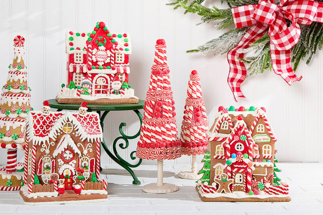9 Inch Lighted Clay Dough Gingerbread Christmas House
