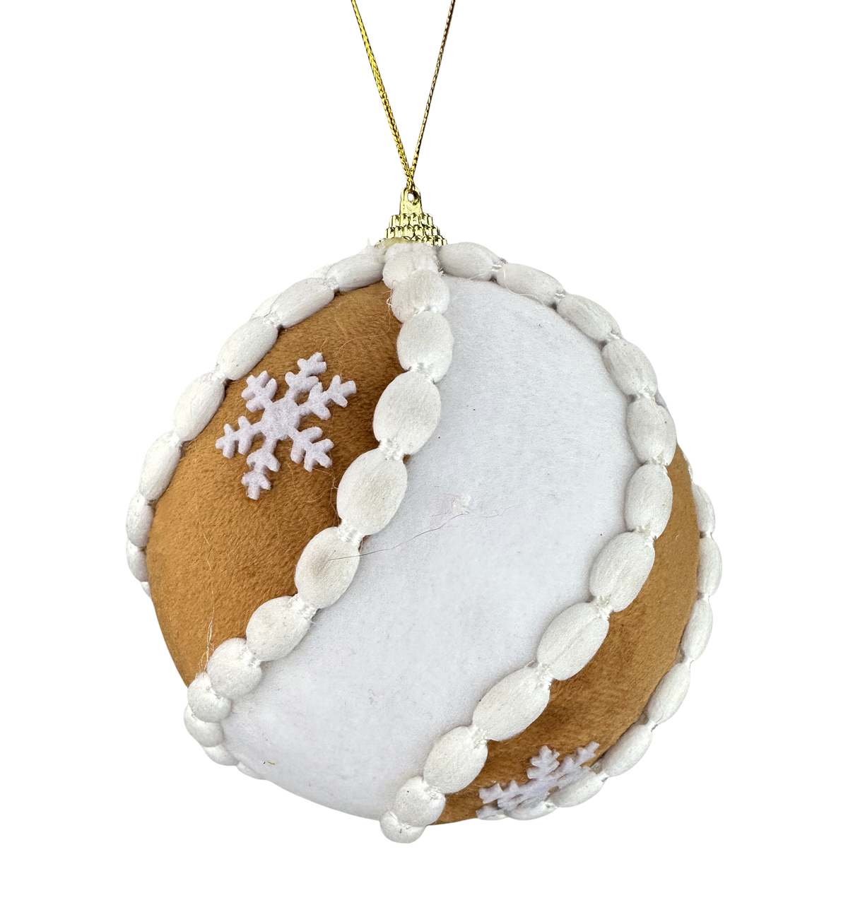 5" Gingerbread Swirl Ball Ornament