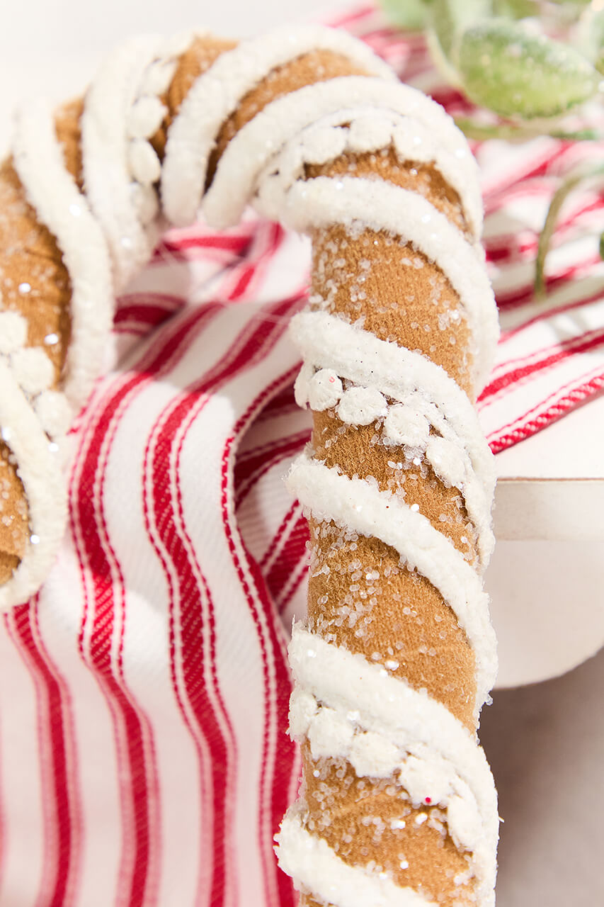 12" Gingerbread Candy Cane Ornament