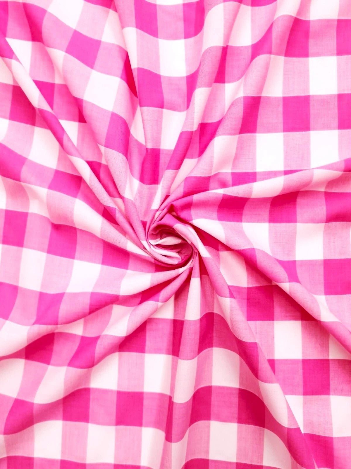 Gingham 1 Inch Checkered Poly Cotton Fabric - Checkered Pattern, 58" Width (1 Yard)