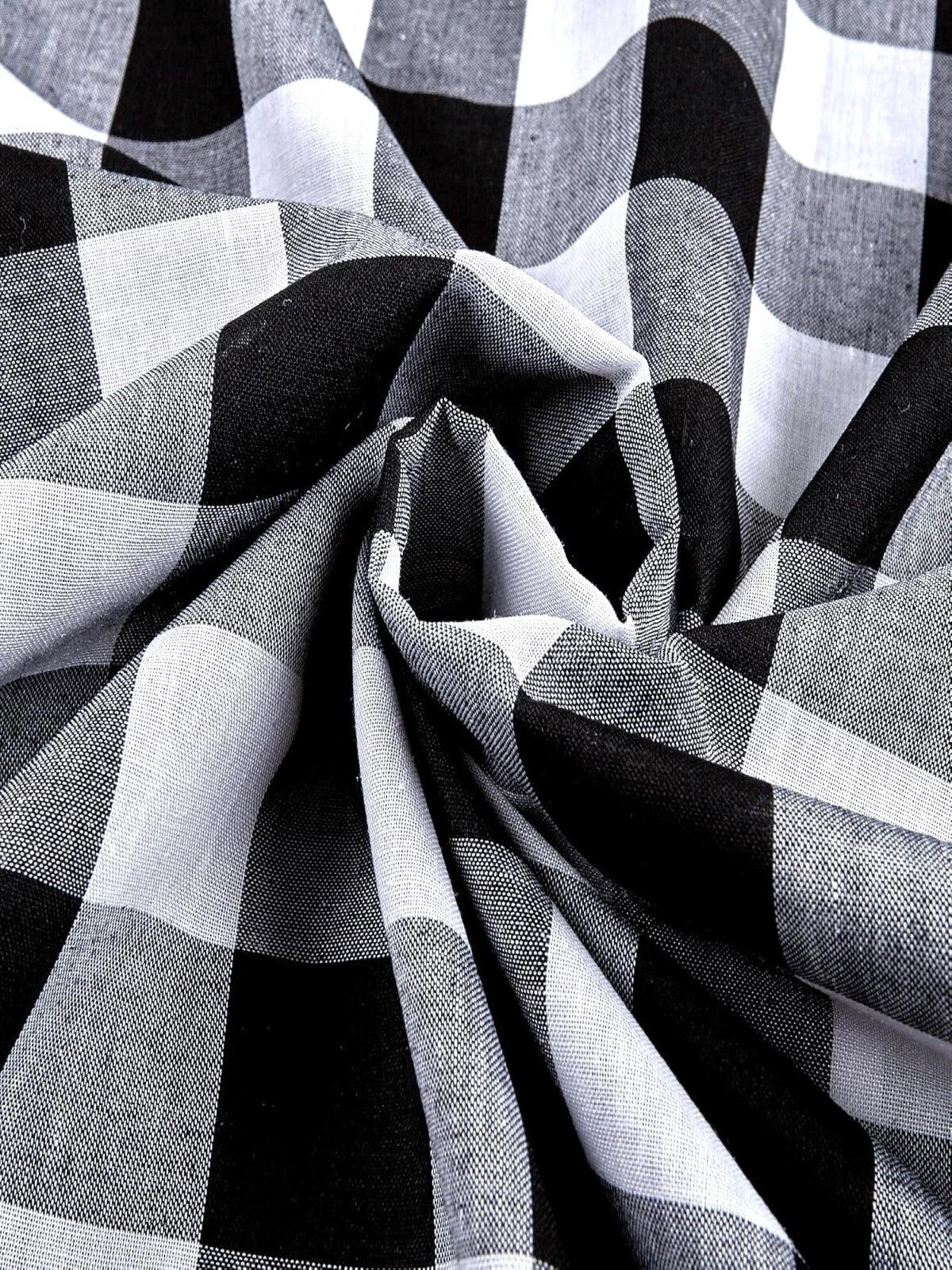 Gingham 1 Inch Checkered Poly Cotton Fabric - Checkered Pattern, 58" Width (1 Yard)