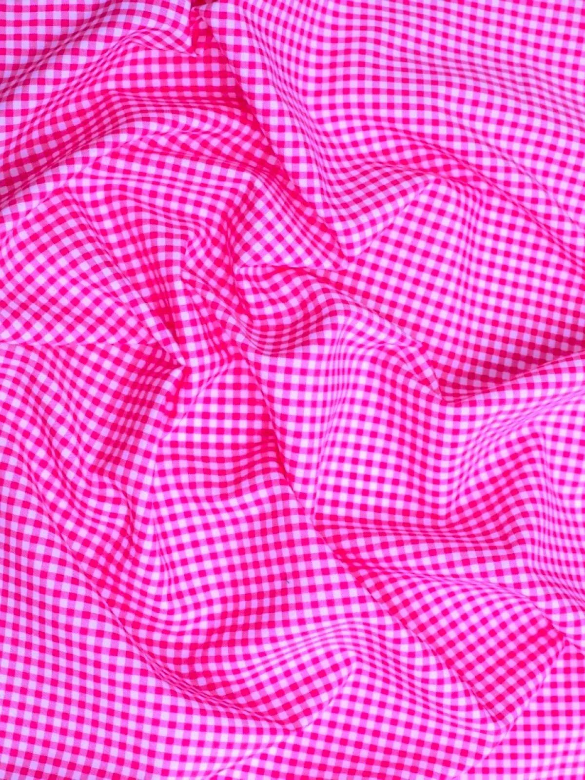 Suave 1/8" Gingham Check Shirting Poplin Polyester Cotton Fabric - Gingham Checkered, 57/58" Width (1 Yard)