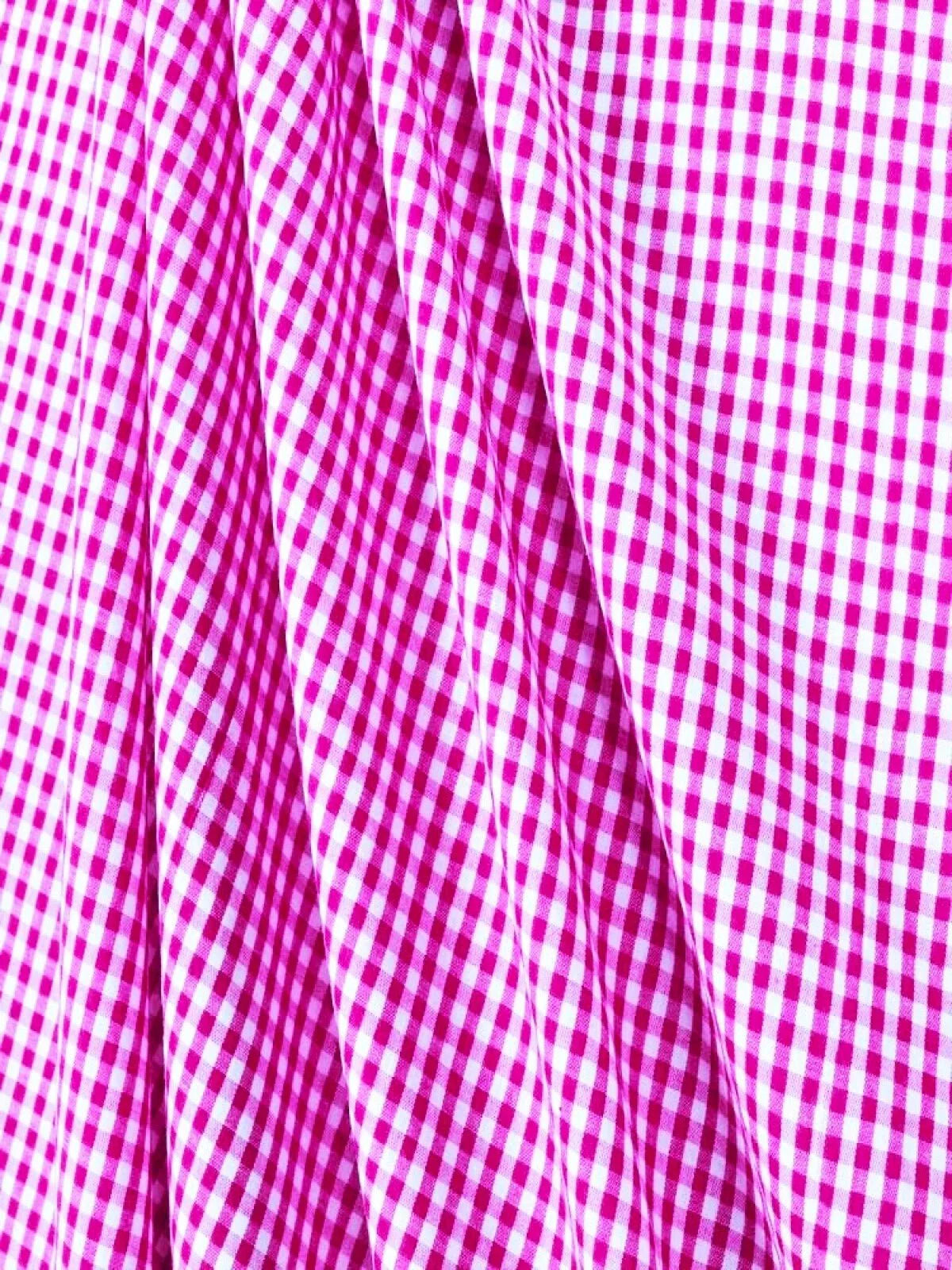 Suave 1/8" Gingham Check Shirting Poplin Polyester Cotton Fabric - Gingham Checkered, 57/58" Width (1 Yard)