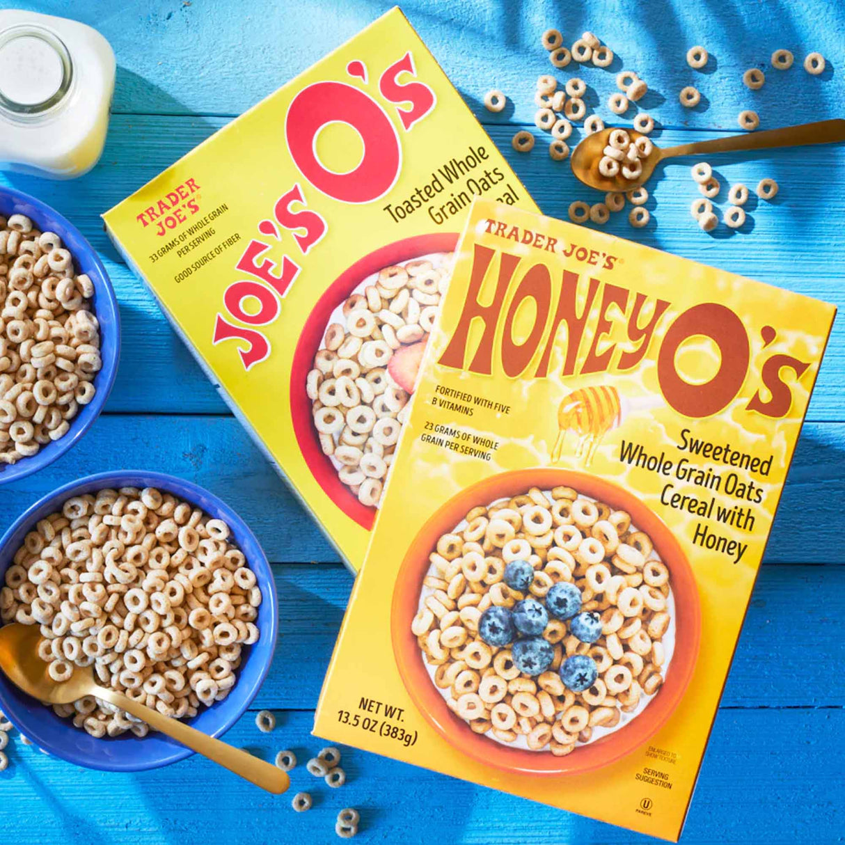 Trader Joe's Honey Nut O's Toasted Whole Grain Oats Cereal, 13.5 oz Box,