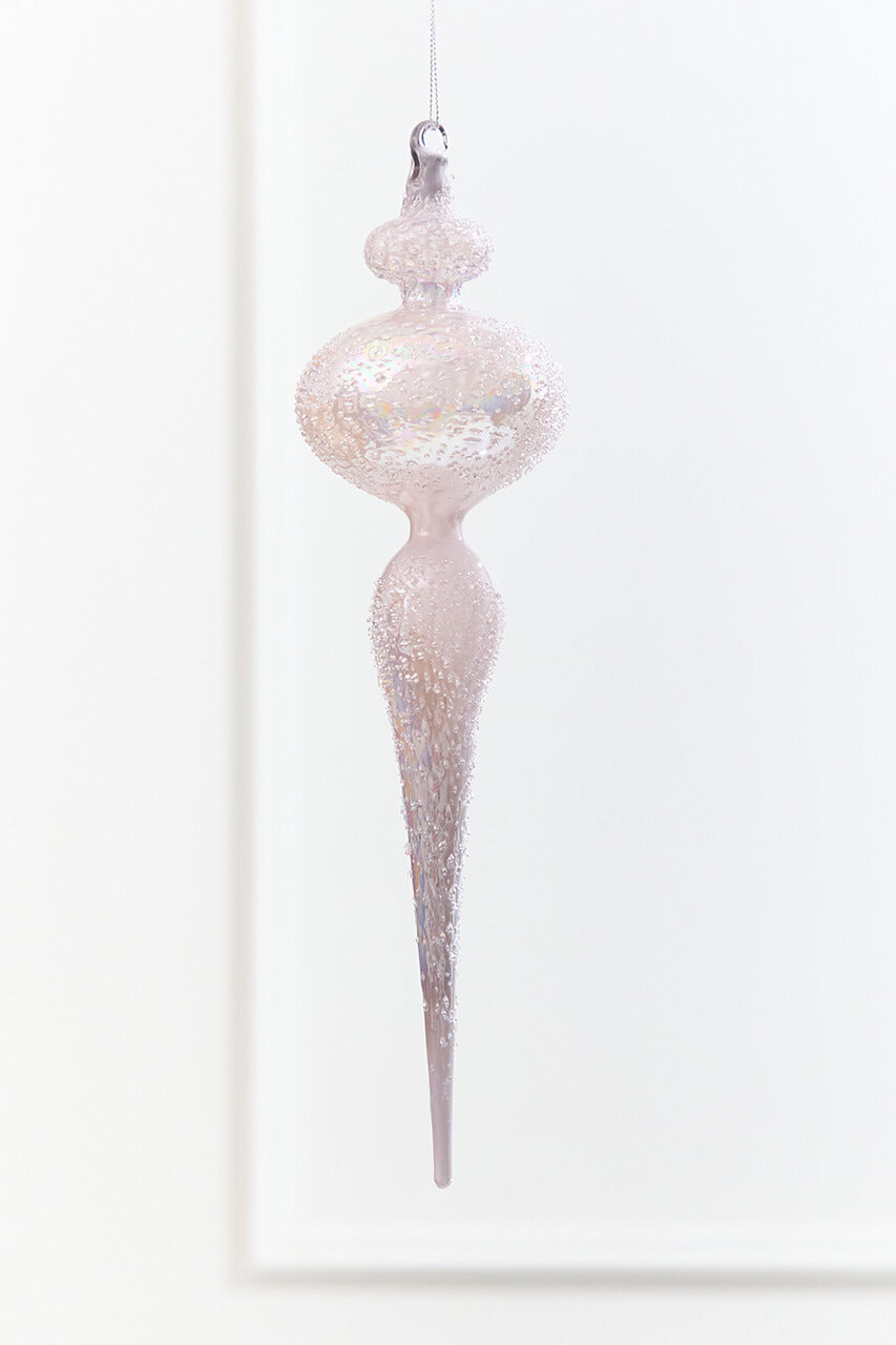 12" - 13" Iridescent Glitter Finial Glass Ornament