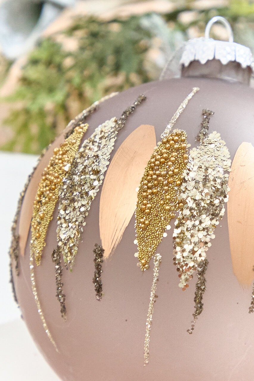 5" Glitter Cascade Glass Ball Ornament