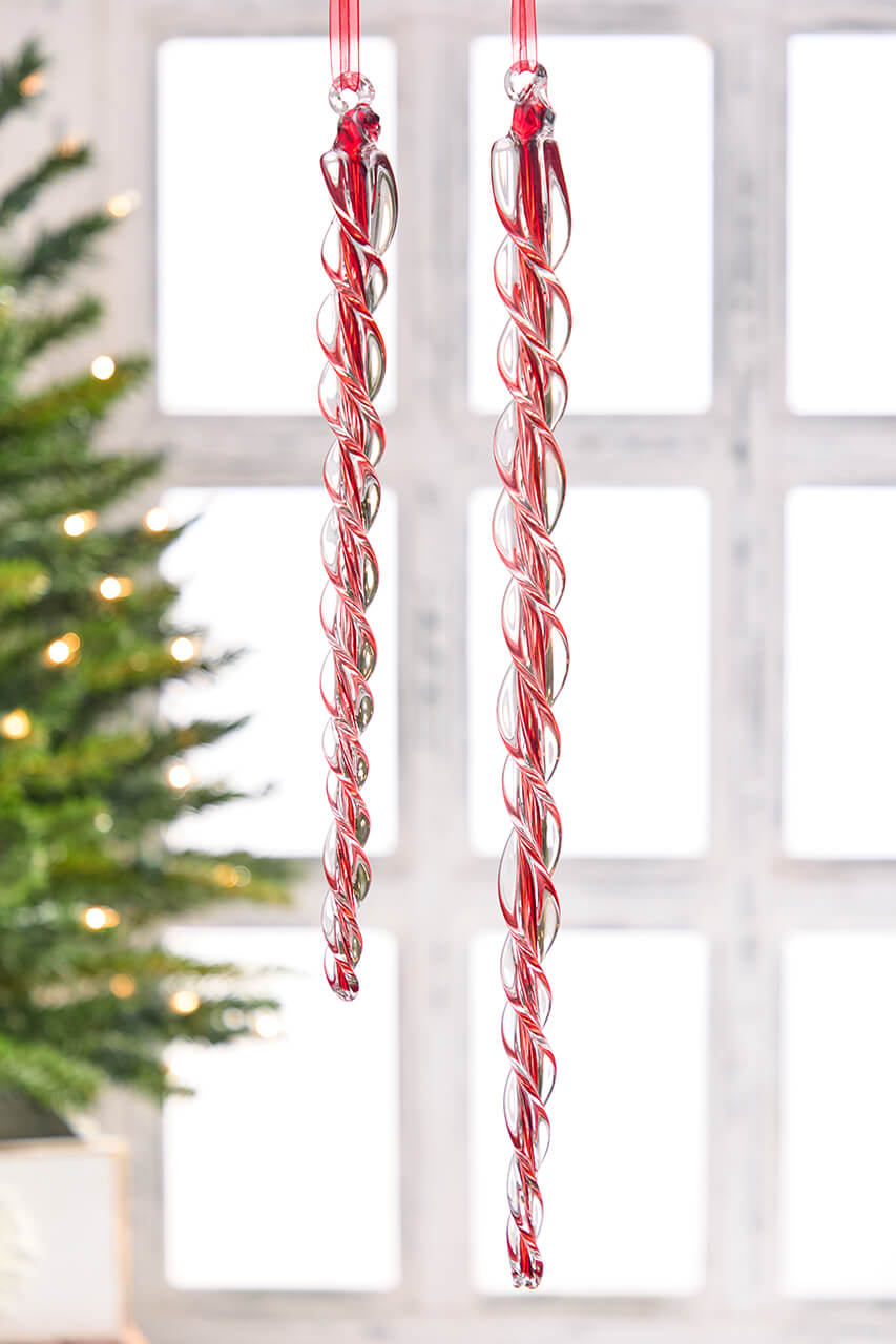 12.5" Glass Icicle Ornament