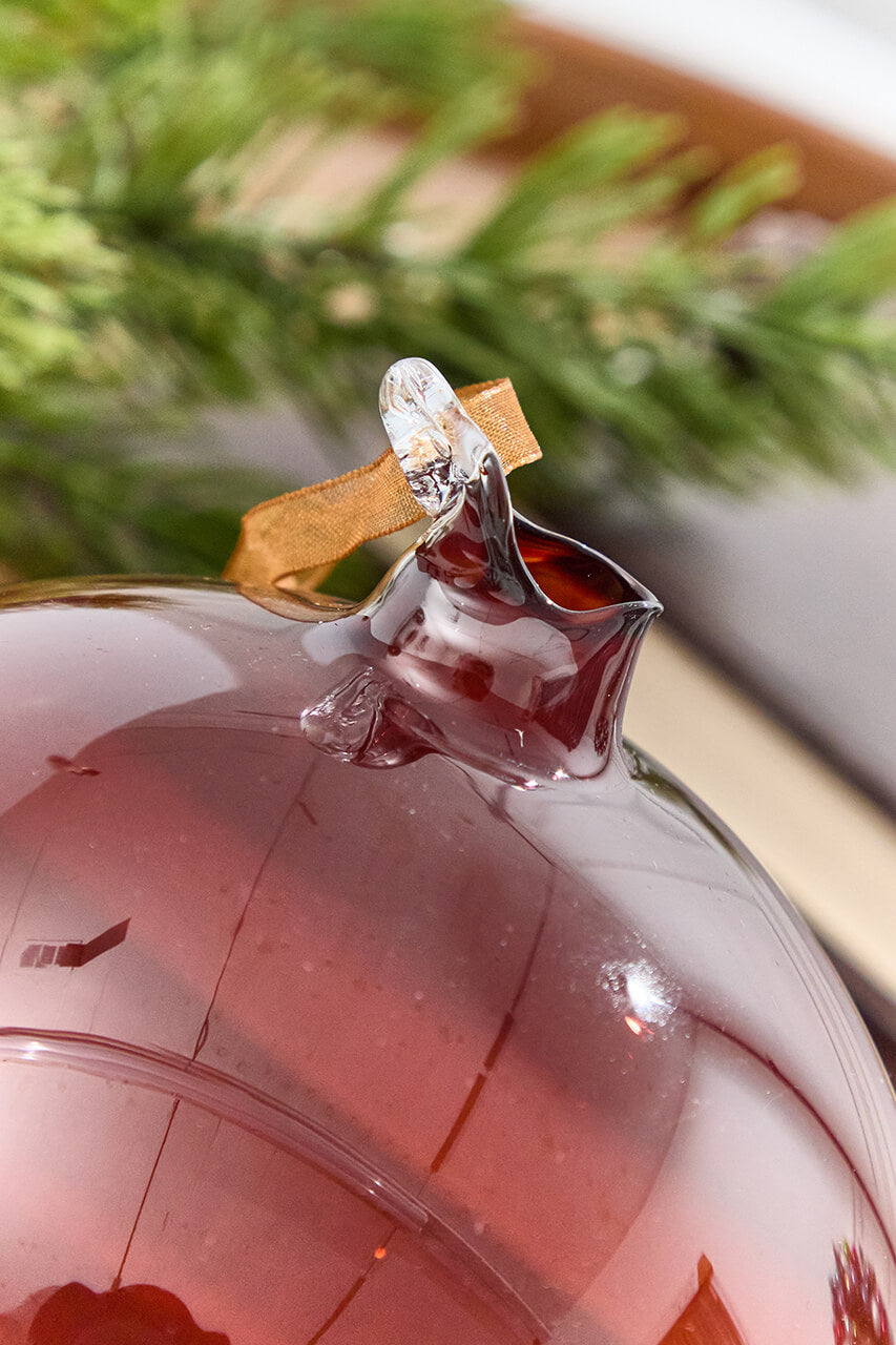 6" Brown Glass Blown Ornament
