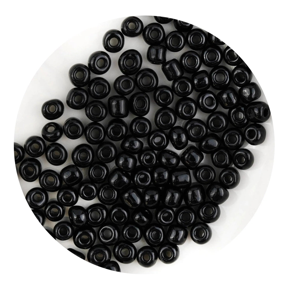 Glass Seed String Beads - Black (500 Beads - 2mm)