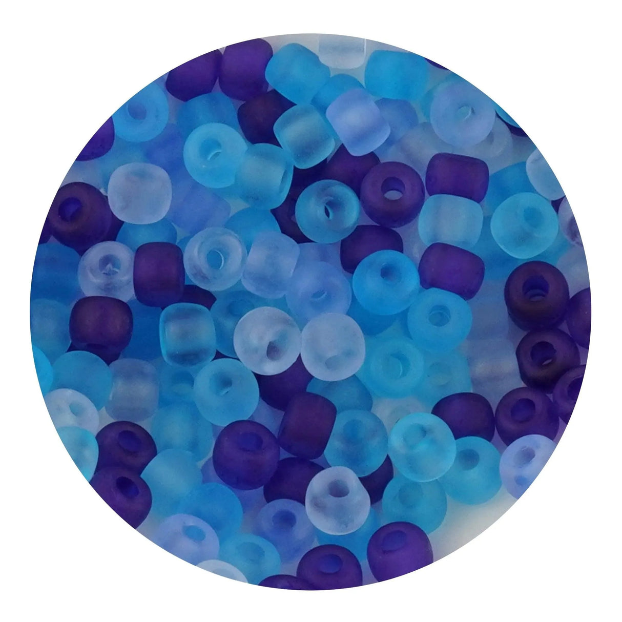 Glass Seed String Beads - Frosted Blue Blend (500 Beads - 2mm)
