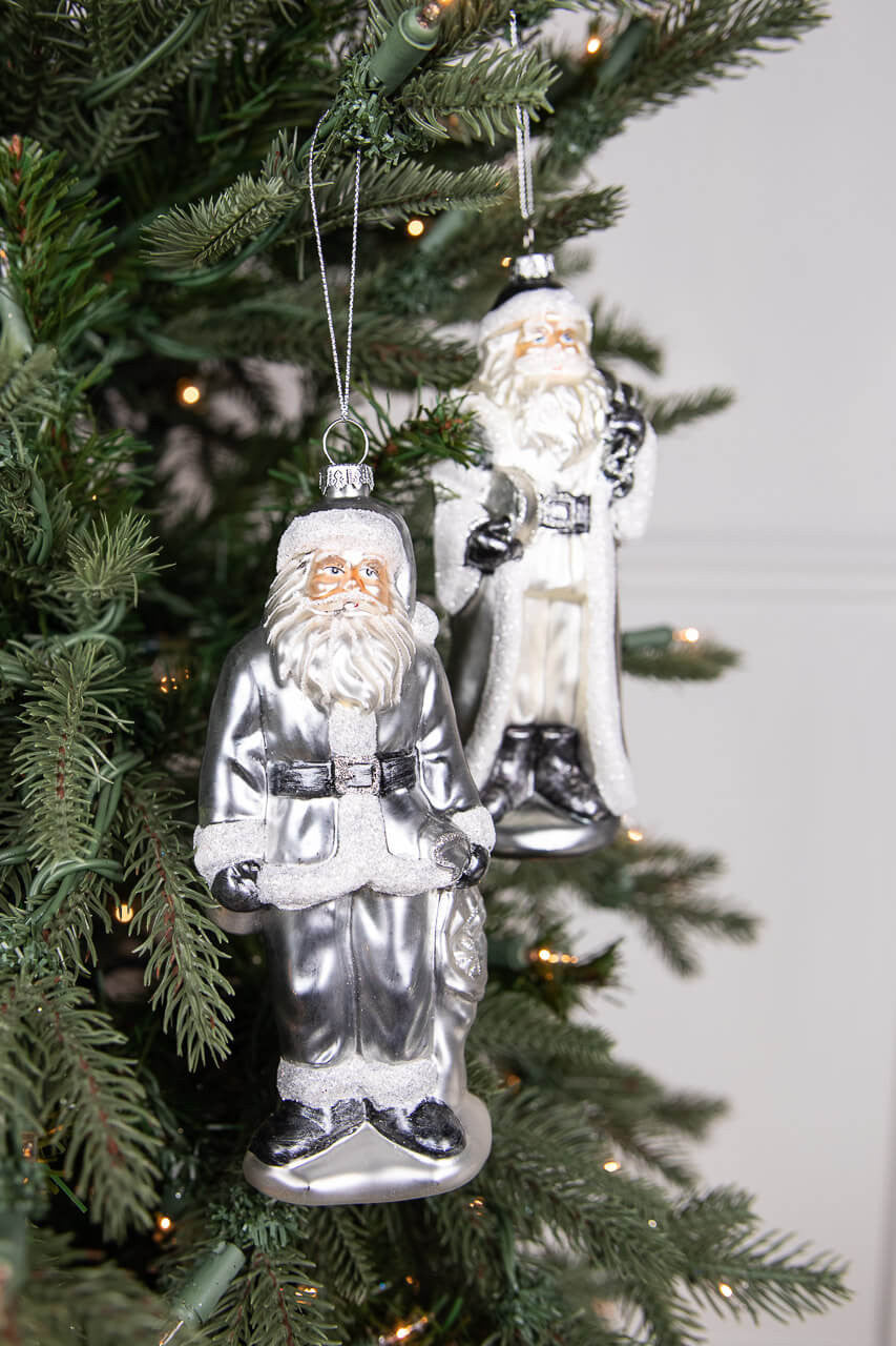Glass Santa Ornament