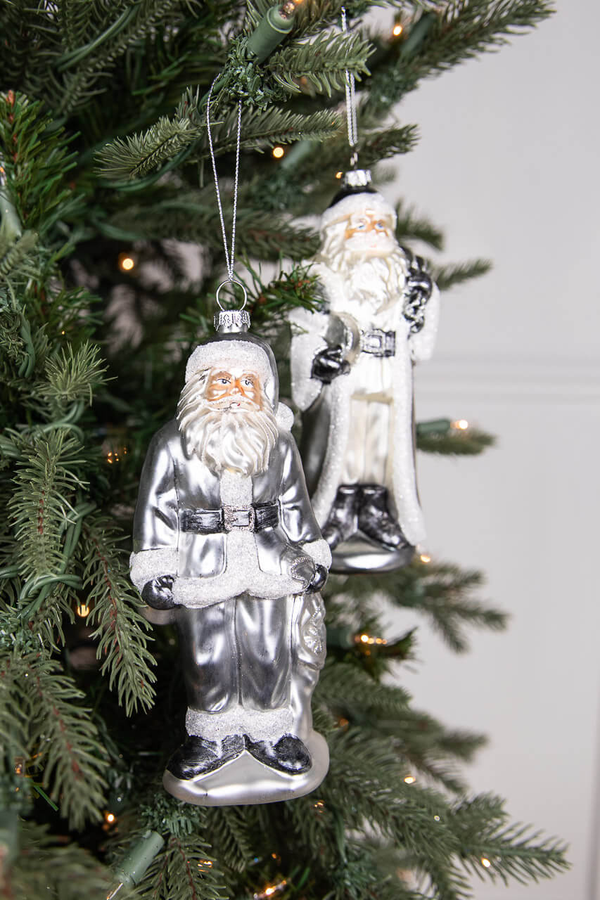 6.5" Glass Santa Ornament