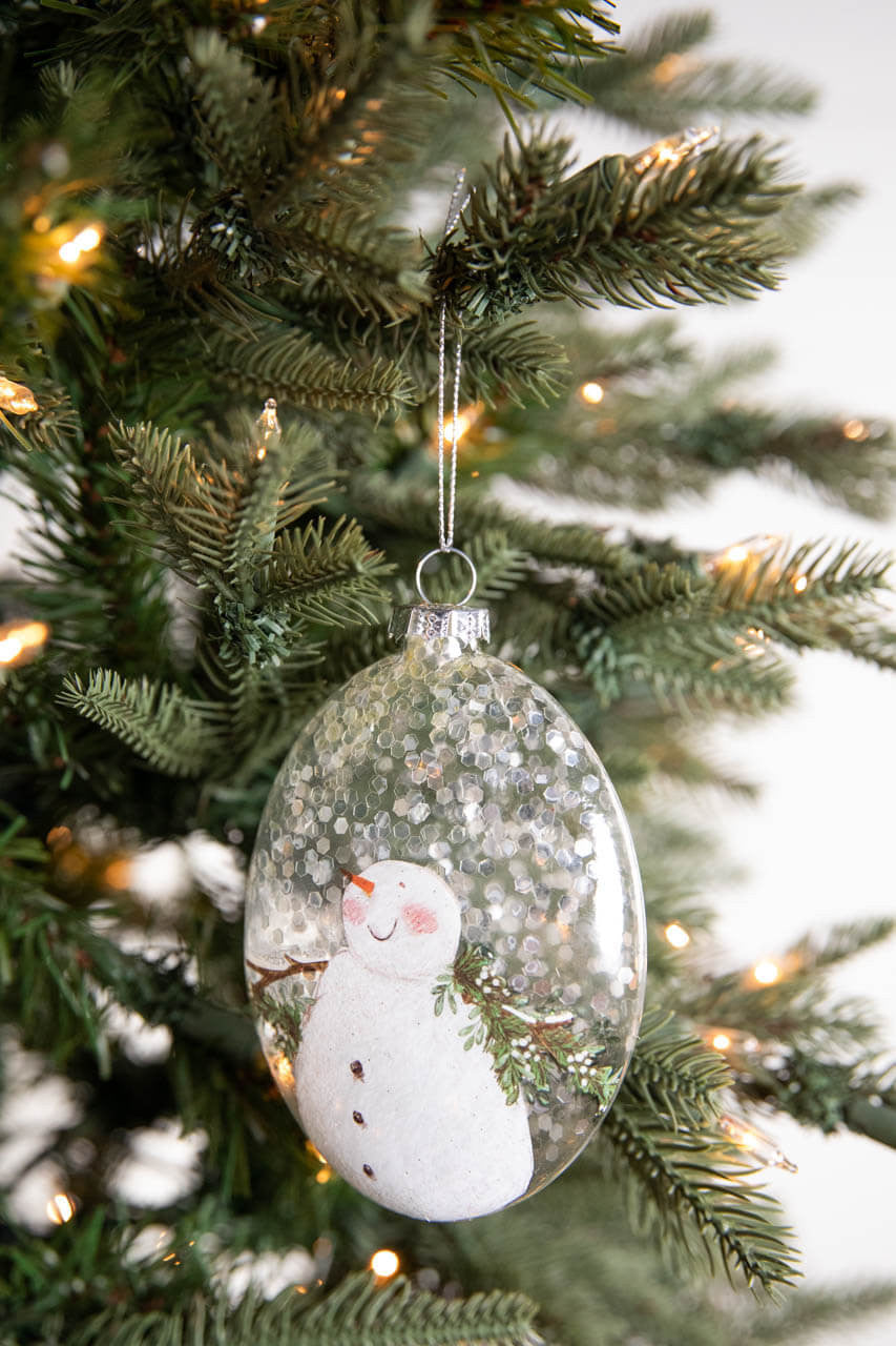5 Inch Snowman Family Glass Ornament Decorative Christmas Tree Ornament