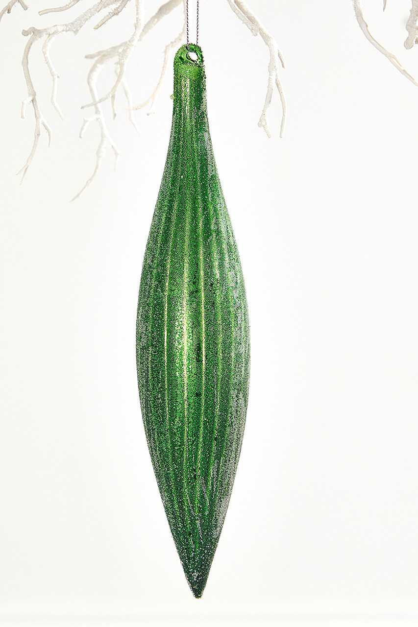 9 Inch Green Glass Ornament