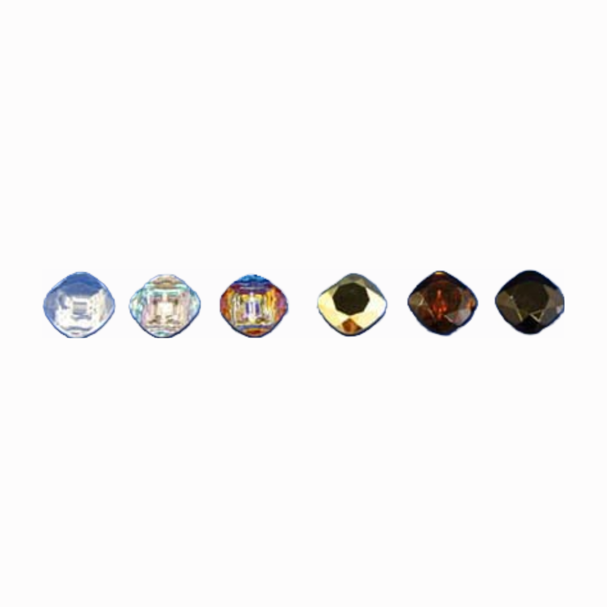 Italian Glass Buttons - Glass Buttons, Brown/Clear, Ligne 25/Ligne 36