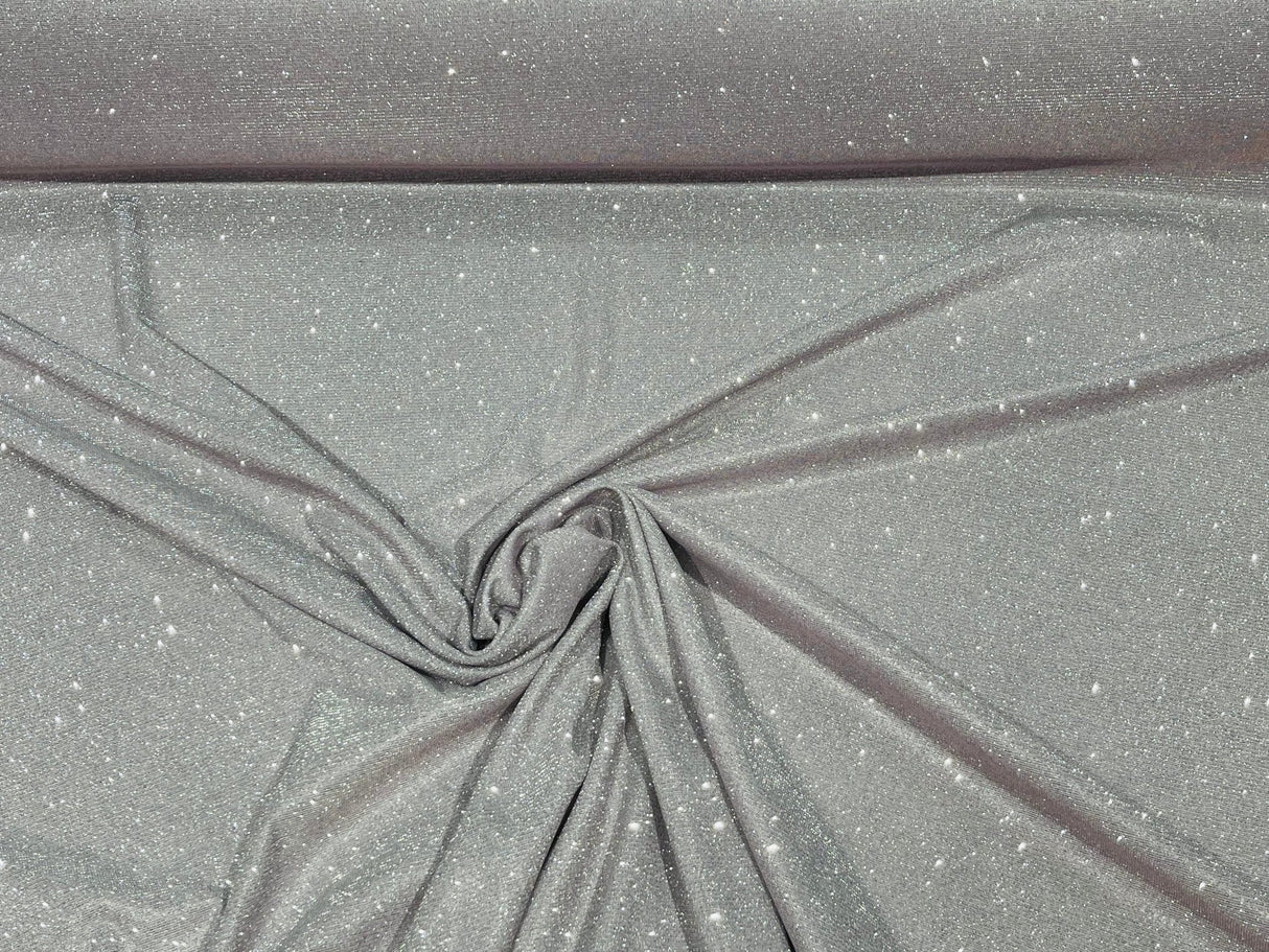 Glitter Metallic Lame Knitted Fabric - Moon Shadow Shimmer Glitter, 57/58" Width (1 Yard)