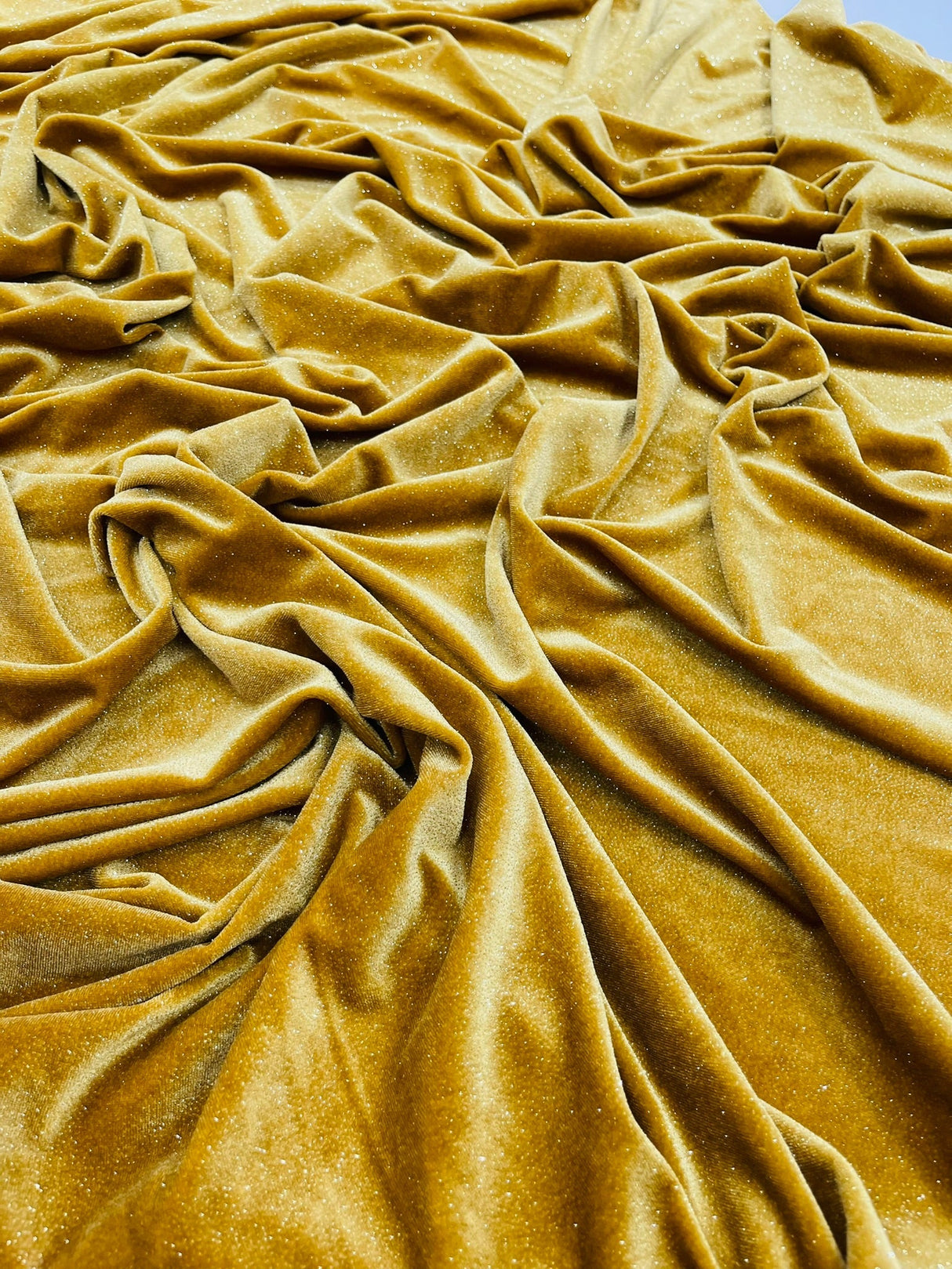 Glitter Stretch Velvet Polyester Spandex Fabric - Glitter, 58" Width (1 Yard)