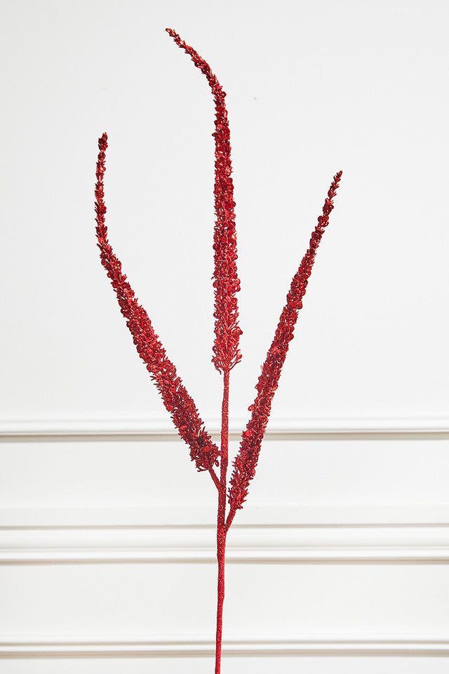 34" Triple Glitter Sequin Spray Red Christmas Decor