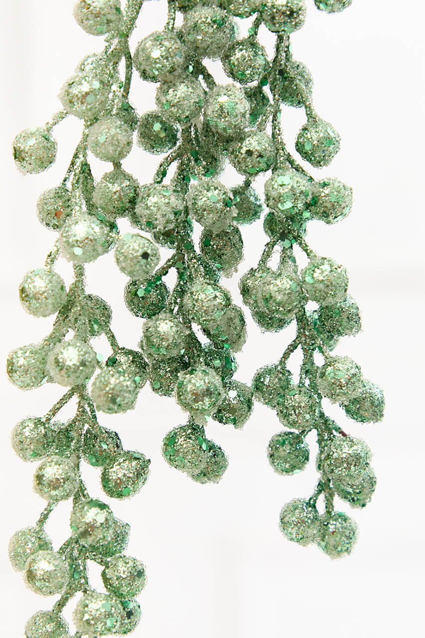 31" Sage Glitter Berry Spray