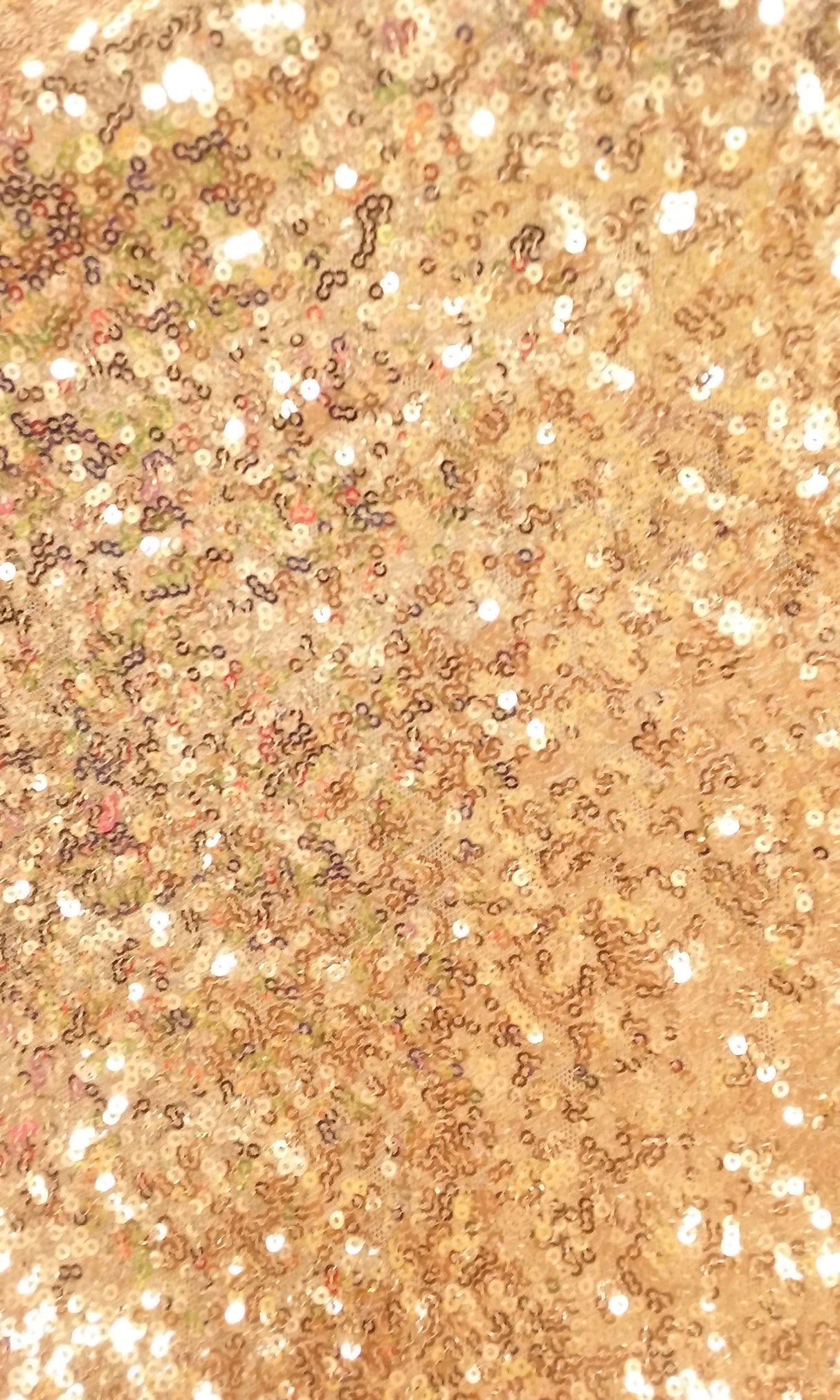 Gold Glitz Sequins Polyester Fabric - Gold Mini Metallic Disc Sequins, 52/54" Width