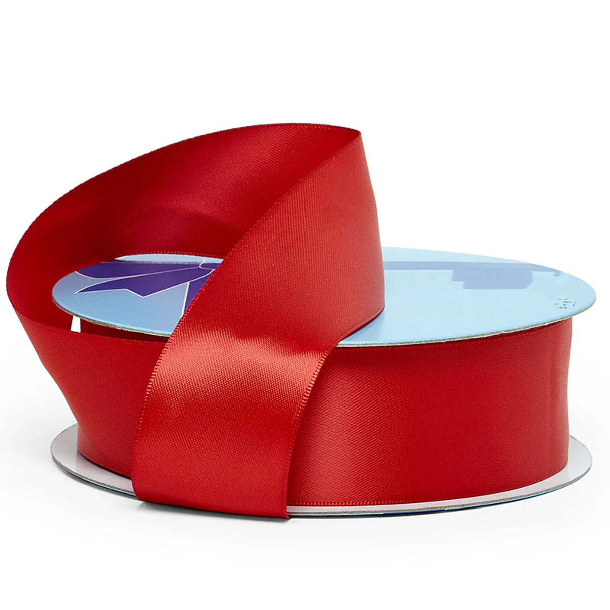 Solid Color Satin Ribbon for Creative Crafts 3 '' X 25 yd Double Faced 1 / roll Red