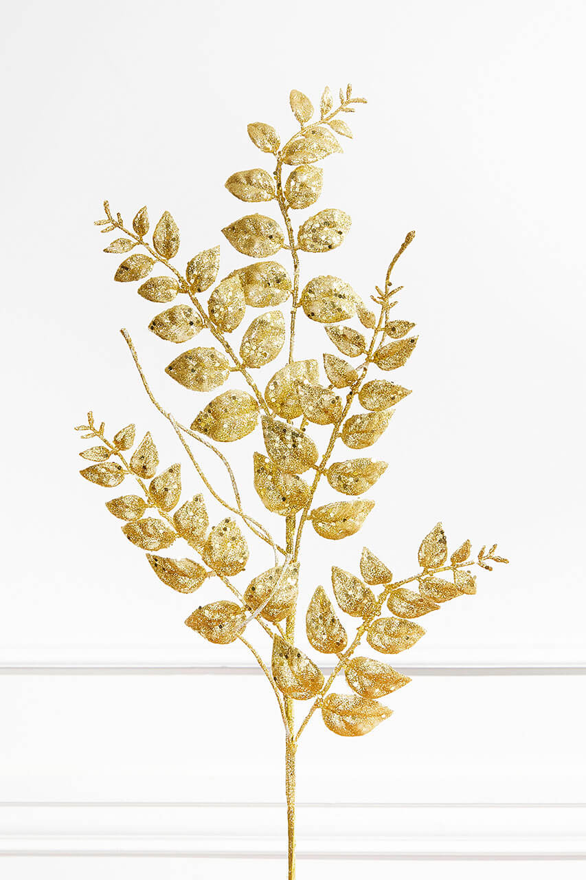 35” Glitter/Mica Later Fern Spray Gold