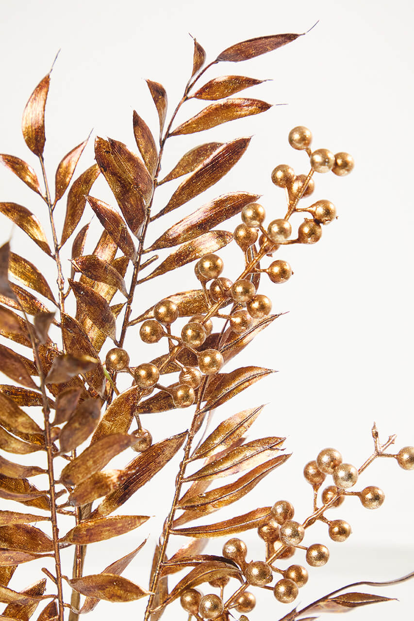 30" Antique Gold Pepperberry Stem