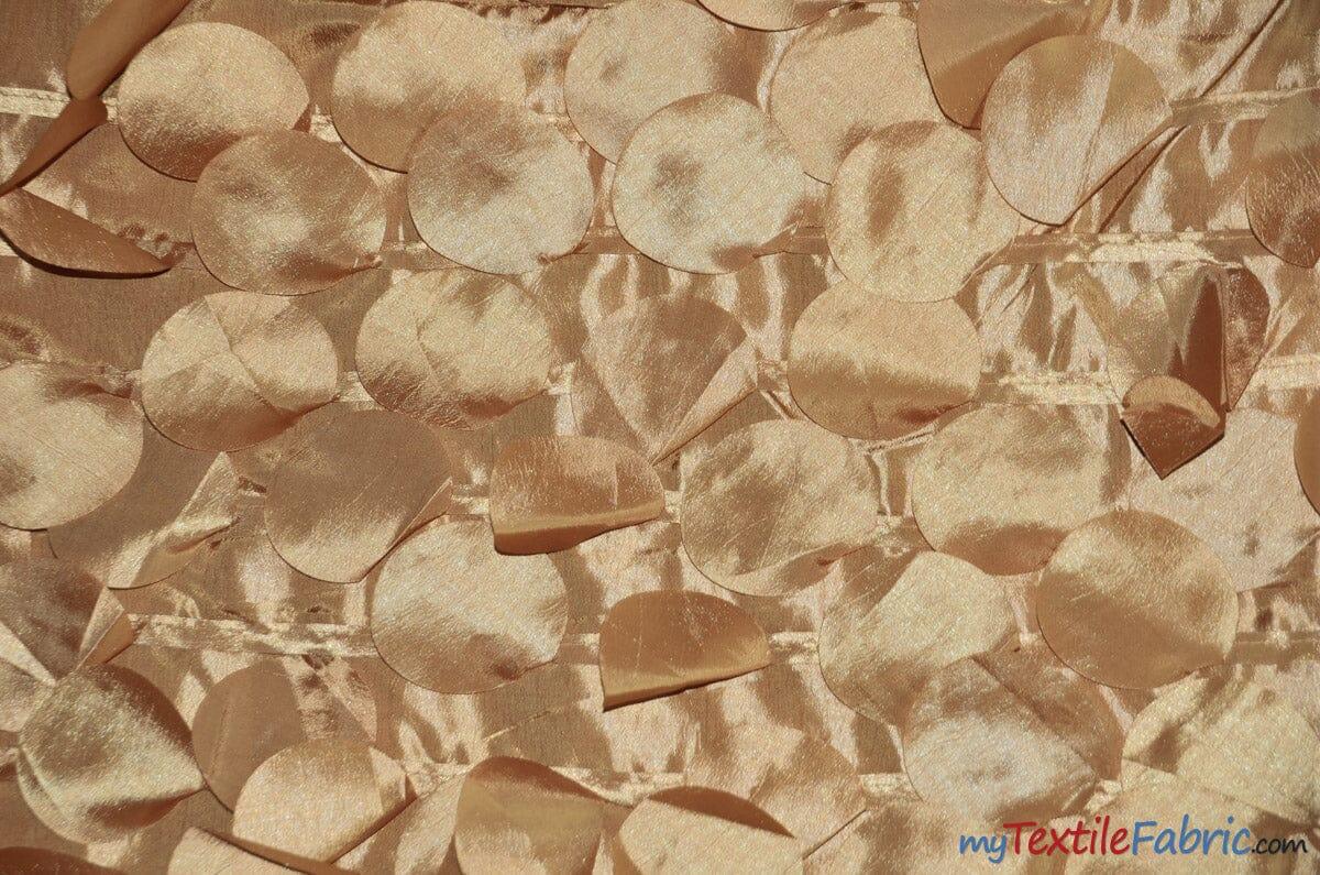 Petal Taffeta Polyester Fabric - Round Petal Texture, 57" Width, Multiple Colors (1 Yard)