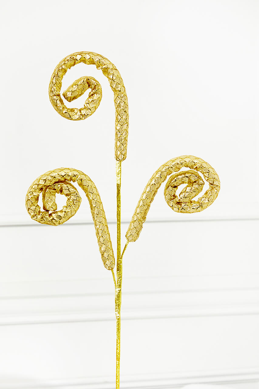 28" Gold Spiral Curly Spray
