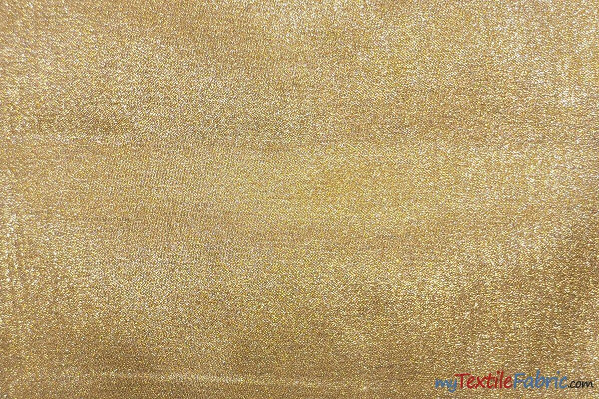 Metallic Lame Metallic Satin Lame Polyester Fabric - Gold And Silver Satin Woven, 60" Width (1 Yard)