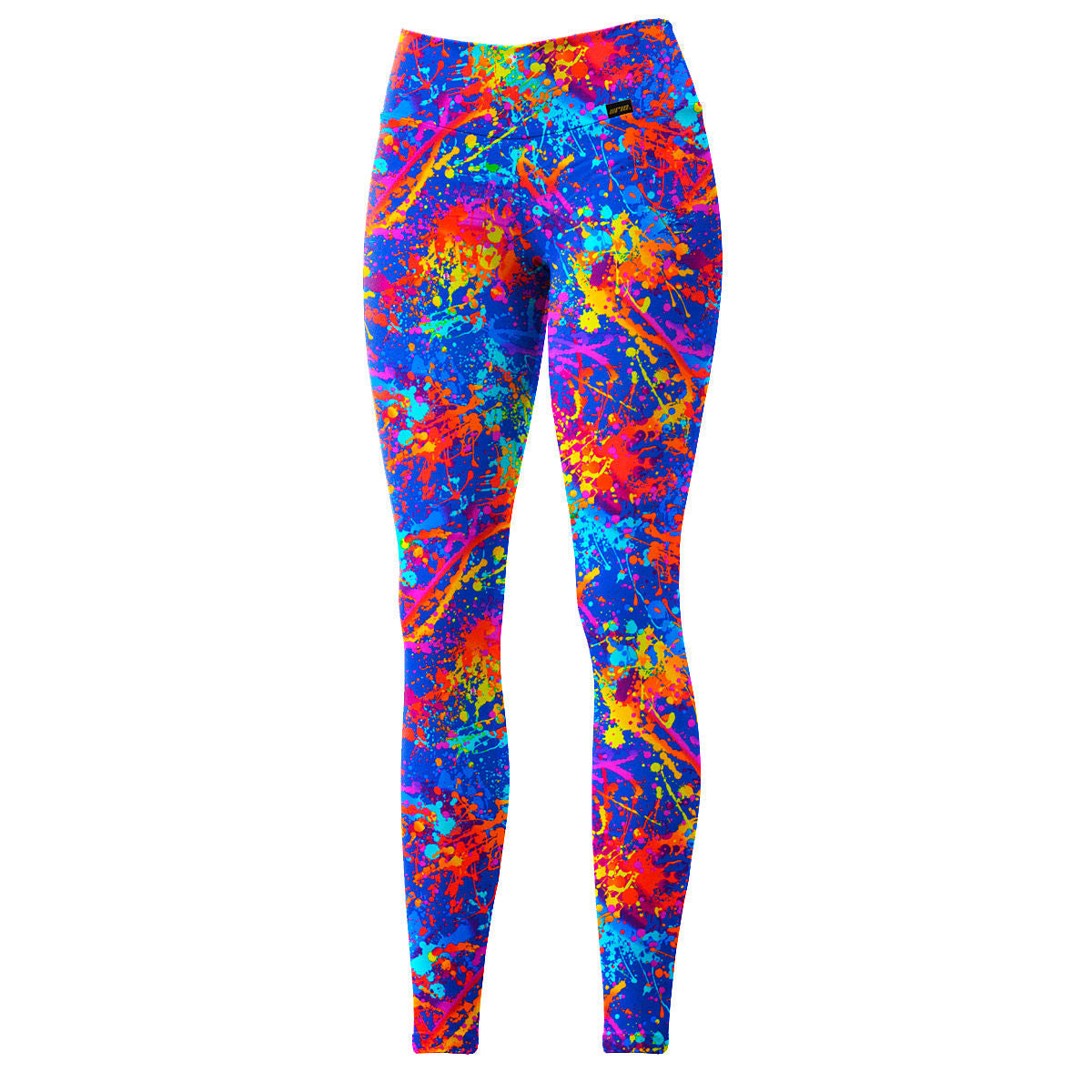 Graffiti Nylon Spandex Fabric - Rainbow Paint Splatter, Multi-Color, 58/60" Width (1 Yard)
