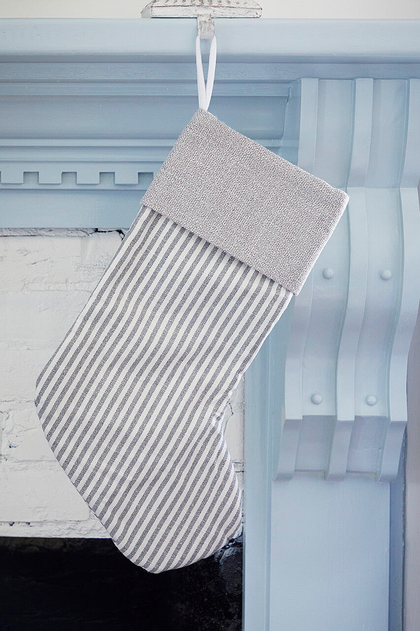 White Stocking with Gray Stripes