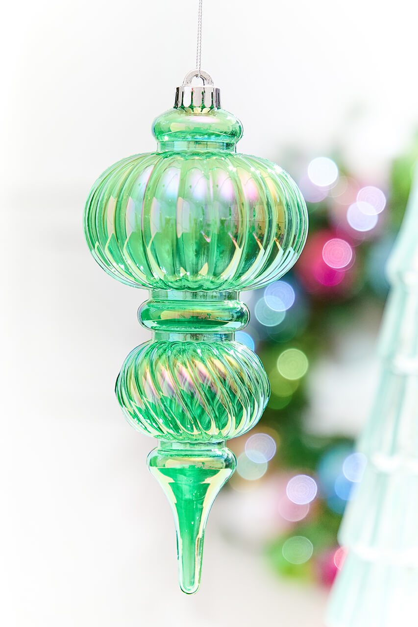 10" Green Iridescent Chandelier Ornament