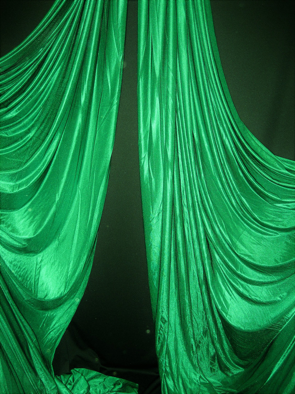 Low Stretch Kelly Green Polyester Fabric - Kelly Green, 108"-120" Width (1 Yard)