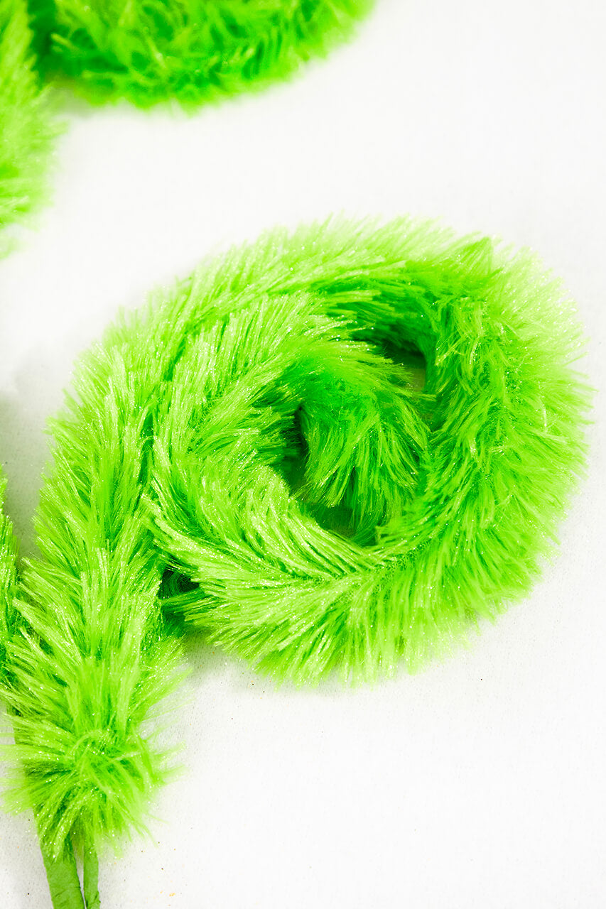 28" Green Furry Curly Spray