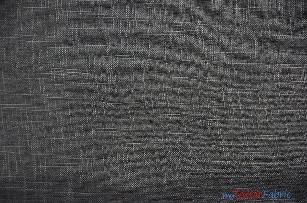 Faux Sheer Linen Polyester Fabric - Semi Sheer, Textured, 108" Wide, Multiple Colors (1 Yard)
