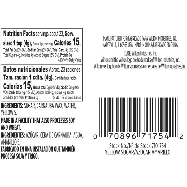Wilton Yellow Sanding Sugar, 3.25 oz.