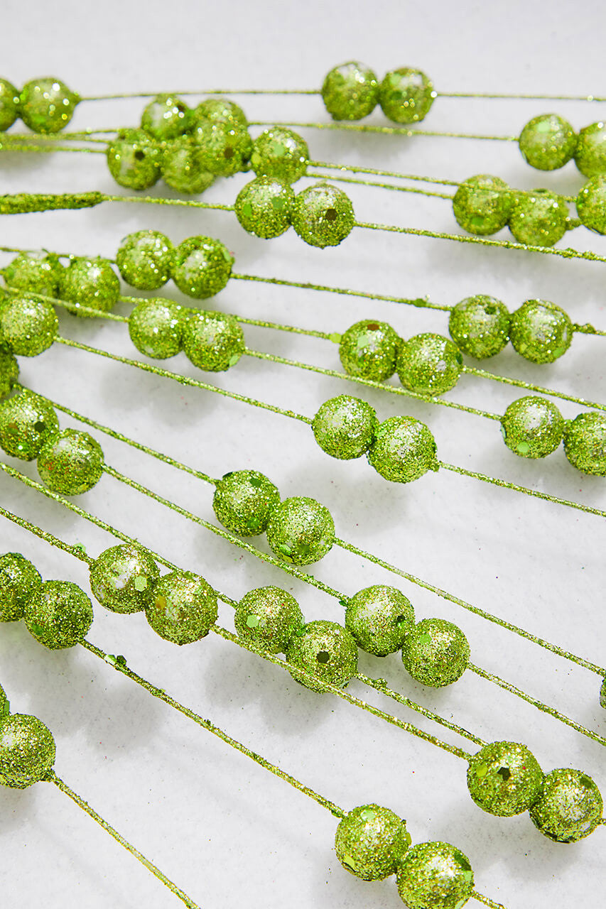 33 Inch Apple Green Glitter Berry Spray