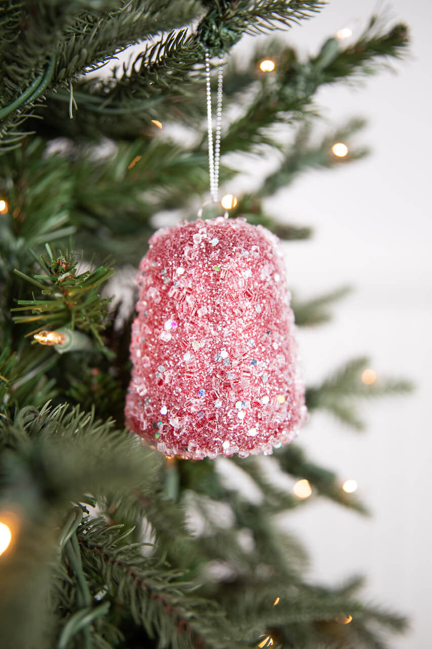 4 Inch Ice Gumdrop Christmas Ornaments Set of 6 Sparkling Candy Inspired Holiday Tree Decorations