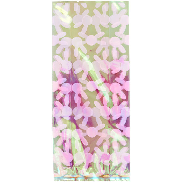 Wilton Clear Iridescent Spring Easter Bunny Treat Bags and Ties, 10-Count