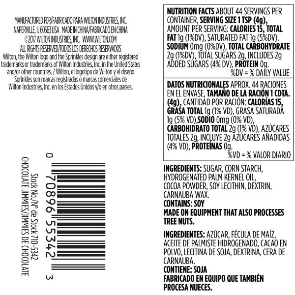 Wilton Chocolate Jimmies Sprinkles, 6.25 oz.