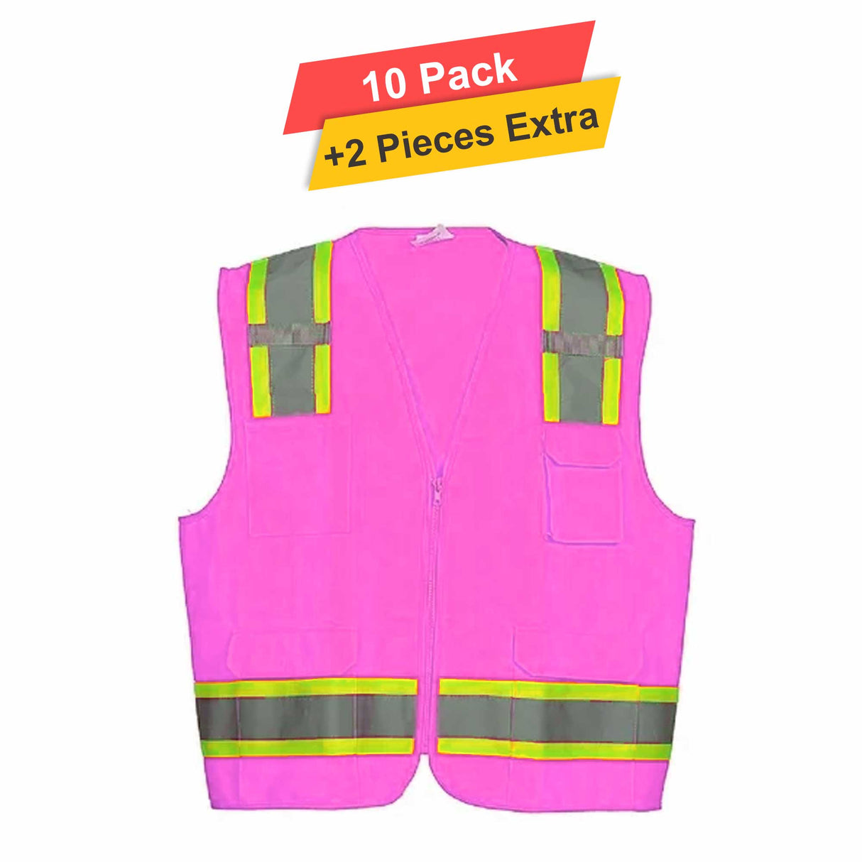 Polymesh Reflective Vest w liner - 10 pack - 100% polyester