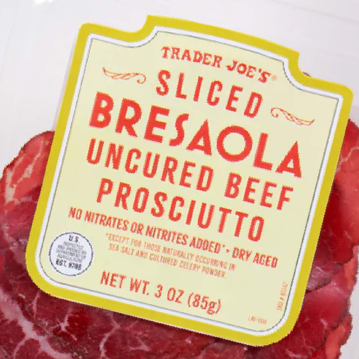 Sliced Bresaola Uncured Beef Prosciutto 3 oz