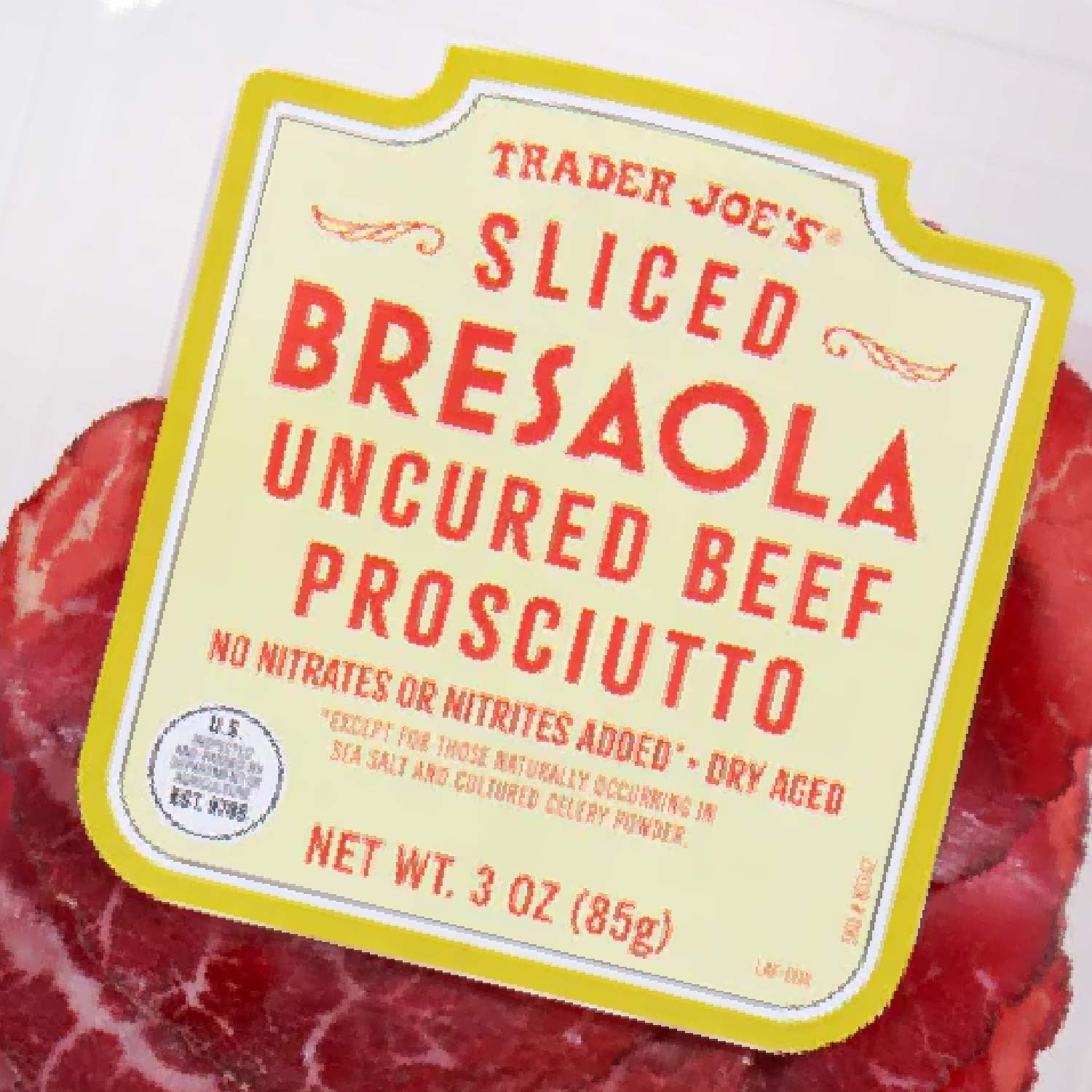Sliced Bresaola Uncured Beef Prosciutto 3 oz