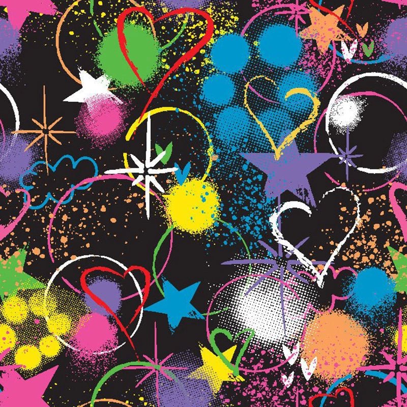 Printed Spandex Halftone Sketch Fabric