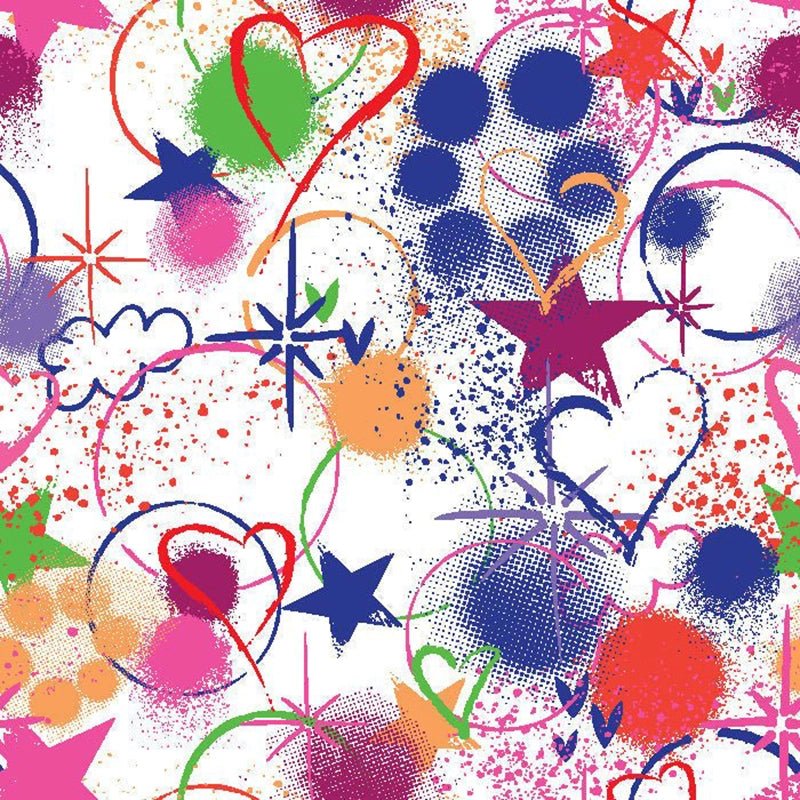 Printed Spandex Halftone Sketch Fabric